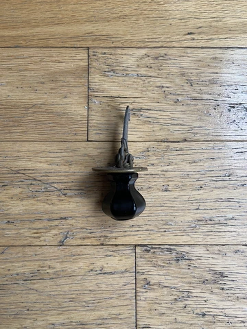 Vintage Glass Black Cabinet Knob or Pull / J014 Cover