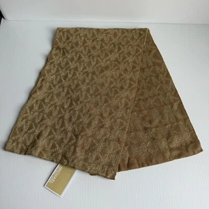 NWT Michael Kors Brown Knit Scarf & Beanie w/ Gold Lettering 2 Piece Combo Set - Picture 1 of 8