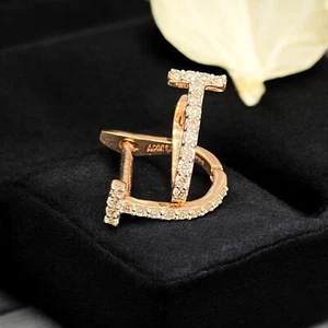 Stunning 0.40 TCW Round Brilliant Cut Natural Diamonds Hoop T Earrings 14ct Gold - Picture 1 of 11