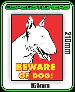 PITBULL DOG WARNING STICKER BEWARE VINYL DECAL NOT A SIGN 21cmx16.5cm PET - Picture 1 of 1