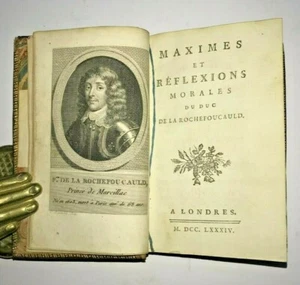 MAXIMES ET REFLEXIONS MORALES DU DUC DE LA ROCHEFOUCAULD 1784 MINIATURE - Imagen 1 de 6