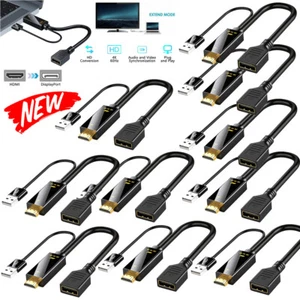 10PCS 4K HDMI to DP Displayport Active Converter Cable USB Power for PC Laptop - Picture 1 of 11