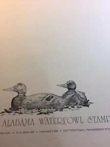 Alabama Waterfowl Stamp 285/1000, 1980-81,Wayne Spradley, In Folder,Mint Stamp, - Picture 1 of 12