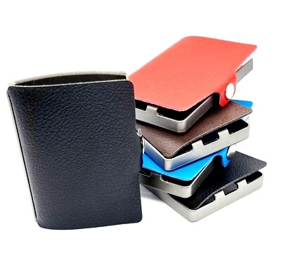 PORTA CARTE DI CREDITO SLIM Portafoglio Uomo Donna Portatessere Con Clip Regalo - Immagine 1 di 4