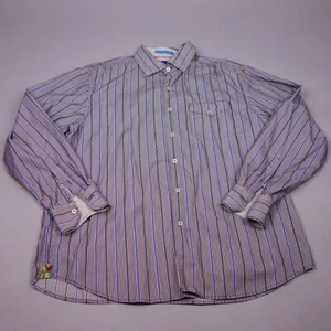 Tommy Bahama Button Up Shirt XL Vertical Striped Floral Accent Cotton Mens - Picture 1 of 11