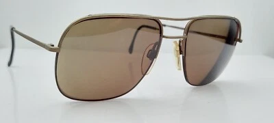 Vintage Luxottica Gray Aviator Half-Rim Metal Sunglasses Italy FRAMES ONLY - Изображение 1 из 4