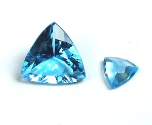 Natural Swiss Blue Topaz Trillion Cut AAA Loose Gemstone For Making All Jewelry - Picture 1 of 24