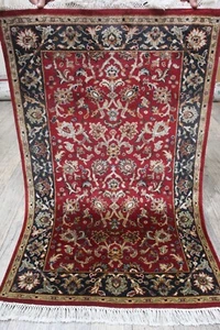 Silk Runner Rug 4 Feet Oriental Pure Silk 77x120 Cms Carpet - Picture 1 of 7