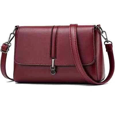 GIL Damen Umhänge Schulter Henkel Hand Tasche Groß Clutch Kunst-Leder Bordo 30589