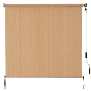 Outdoor Sunshade Roller Shade 8’W x 8’H, Exterior Cordless Roll Up Shades Bli... - Picture 1 of 8