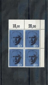 GERMANY(BUND) Sc 821(MI 344)**VF NH 1960 MARSHALL, MARGIN BLOCK OF FOUR $21 - Imagen 1 de 1