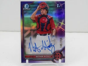 NATHAN HICKEY 2022 BOWMAN CROMO VIOLA RIFRATTORE PROSPETTO AUTOGRAFO #149/250!! - Foto 1 di 2