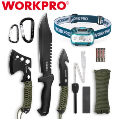 WORKPRO Camping Hatchet Machete Camping Axe Fixed Blade Hunting Knives for Camps - Image 1 of 4