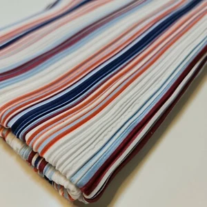 Multicolour Stripe Pleated Material Stretch Dress Jersey Craft Fabric 58" Meter - Picture 1 of 14