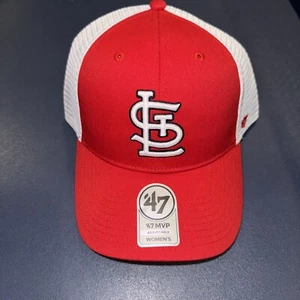 ST LOUIS CARDINALS WOMENS 47 BRANSON MVP MESH BACK HAT SNAPBACK TRUCKER NWT - Picture 1 of 6