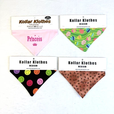 Lote de 4 fundas medianas para collar de perro pañuelo bufanda sin estrangulamiento sonriente huevos de Pascua Foto 1 de 4