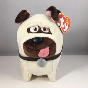 Peluche TY Beanie Baby 6" MEL Pug Dog (Secret Life of Pets) MWMTs - Imagen 1 de 7