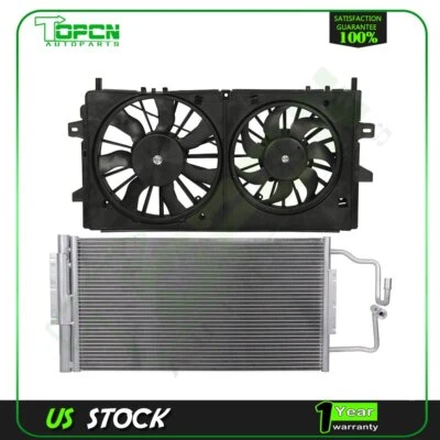 Condenser and Cooling Fan Assembly For 2014 2015 2016 Chevrolet Impala Limited Foto 1 de 4