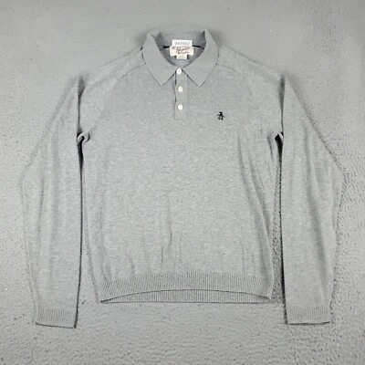 Suéter pulôver masculino Penguin Munsingwear pequeno cinza colarinho - Imagem 1 de 4