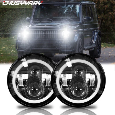 Farol de LED 7 polegadas para 2002 2003 2004 2005 2006 Mercedes Benz G500 G55 AMG - Imagem 1 de 4