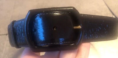 Cinturón Oscar De La Renta Marrón Oscuro Charol Talla Pequeña Envío/S Gratis EE. UU. Foto 1 de 4