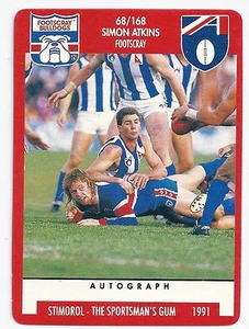 1991 Stimorol (68) Simon ATKINS Footscray "" - Picture 1 of 1