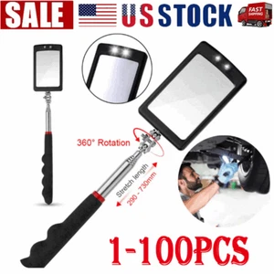 Inspection Mirror LED Lighted Mechanic Telescoping illuminate Swivel Extendable - Bild 1 von 8