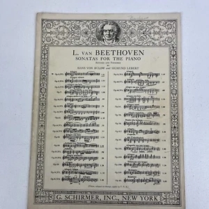 Vtg 1923 L. Van Beethoven Sonatas For The Piano OP. 2 No. 1 Allegro Sheet Music - Picture 1 of 7