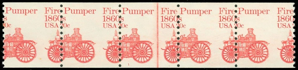 1908, 20¢ Misperfed PNC #1 Error Coil Strip Of Five Stamps * Stuart Katz - Image 1 of 1