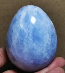 Natural Polished Blue Calcite Crystal Egg Healing Reiki Stone - Picture 1 of 11
