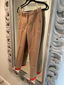 J.CREW Cafe Capri Pants in Camel Color with Red/Orange Cuff Detail - Size 00 