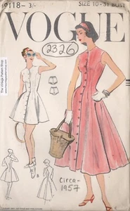 1957 Vintage VOGUE Sewing Pattern B31” Dress & Panties (2326) VOGUE 9118 - Picture 1 of 3