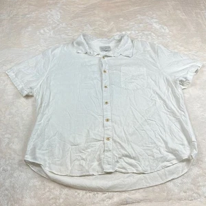 Lucky Brand XL Tall White Relaxed Fit Casual Beach Shirt 55% Linen - Picture 1 of 8