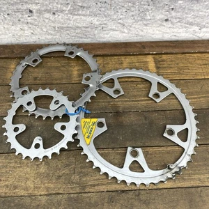 Vintage Shimano Biopace-SG Chainring Set Triple 48/38/28T 5-Bolt 110/74 BCD Lot - Picture 1 of 12