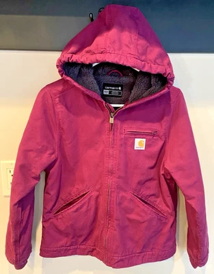 Carhartt, Youth Girls Size 10/12 Medium, Plum Hooded Coat, VgUC - Image 1 of 4