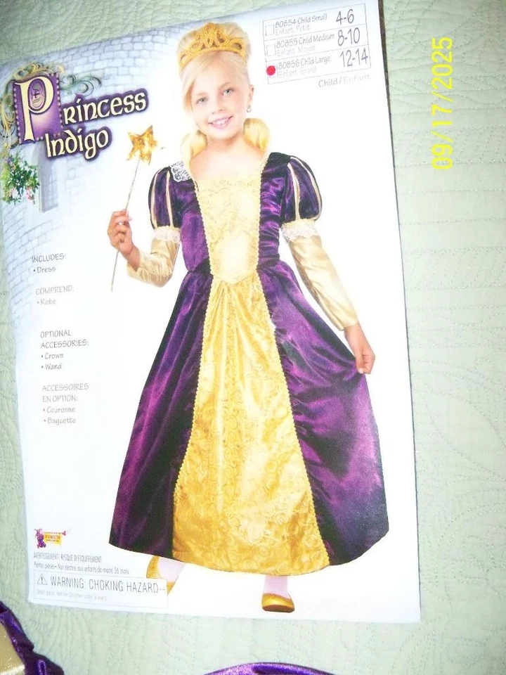 Niñas Princesa Índigo por Rubies Forum Real Púrpura y Dorado Niños Lg 12-14 Nueva IP Foto 1 de 4