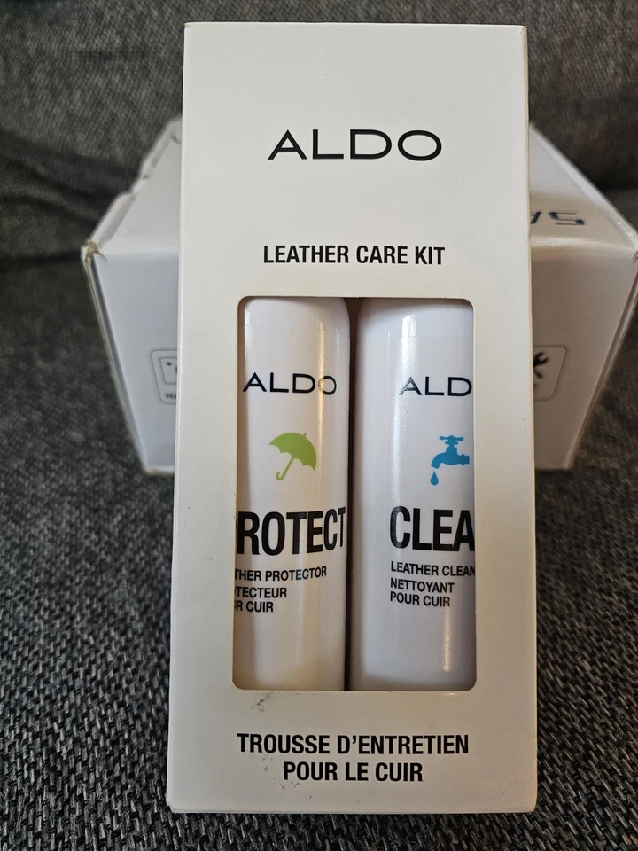 ALDO Kit de Cuidado de Zapatos de Cuero Juego de Limpiador y Protector 3.38oz Cada Hombre Mujer NUEVO Foto 1 de 2