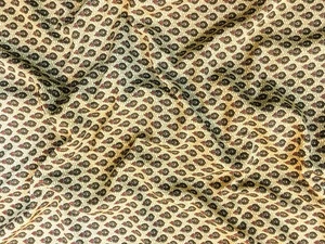 Sari crepe muschio indiano vintage beige stampa floreale sari tessuto artigianale MSS1039 - Foto 1 di 8