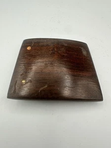 Exotic Wood Copper Inlay Dress Belt Buckle Mountains Vtg 70s Artisan Boho Hippy - Picture 1 of 7