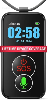 Collar de Alerta Médica Celular con Botón de Emergencia para Ancianos, Monitor 24/7 Foto 1 de 4