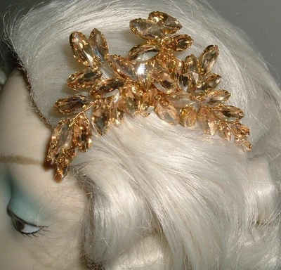 HECHO A MANO BERYUAN CITRINO CRISTAL PELO POLICÍA Y PEINE DESLIZANTE NUEVO CON ETIQUETA Foto 1 de 3