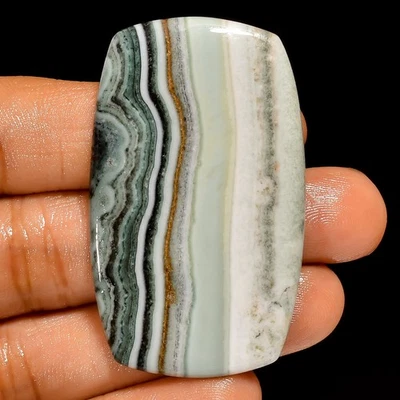 Piedra preciosa suelta cabujón radiante calcedonia natural Saturno 48X29X3 mm 48,5 quilates Foto 1 de 3