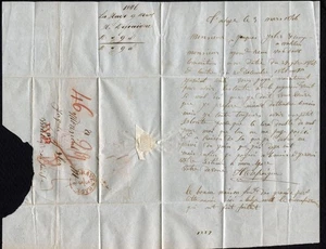 1846 Hague Netherlands Stampless Letter to Switzerland – Isler & Cie Merchants - Picture 1 of 3