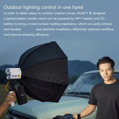 Battery Holder Grip for ML60II Bi LED Light Easy to Carry Bracket Stand Handle - Image 1 of 4