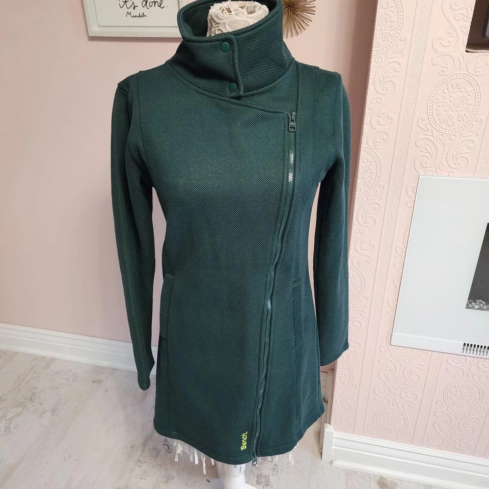 Безупречный скамейка зеленый длинный текстурированный moto стиль куртка большой  - Изображение 1 из 4