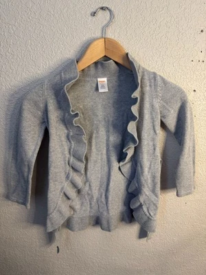 Cardigã feminino Gymboree cintilante gatinho suéter cinza tamanho 3-4 XS - Imagem 1 de 4