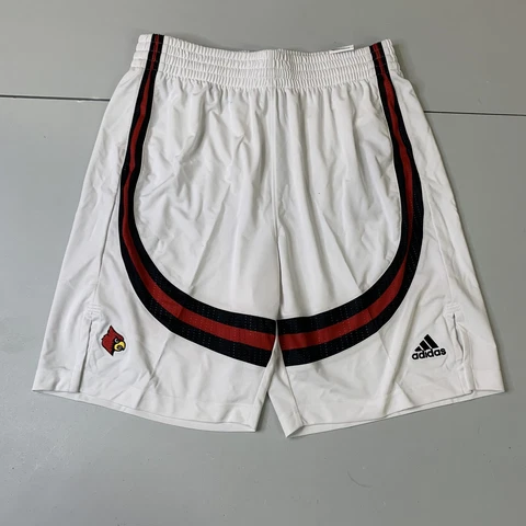 NWT Adidas Louisville Cardinals Athletic Shorts White M Basketball NCAA Sports Cover