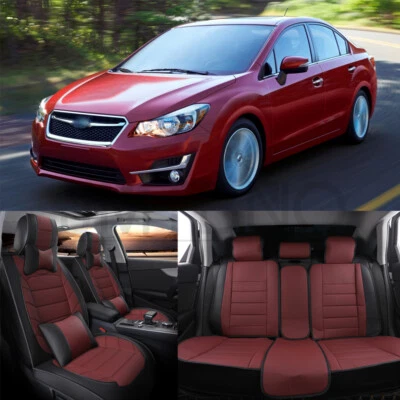Conjunto completo de 5 lugares capa de assento de carro almofada traseira dianteira preta para Subaru Impreza - Imagem 1 de 4