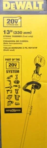 DEWALT DCST925B 20V 20 VOLT CORDLESS 13" STRAIGHT STRING TRIMMER (BARE) - NEW - Picture 1 of 1