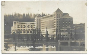 Lake Louise Alberta AB Postal Chateau Hotel Foto Real Byron Harmon Sin Usar - Imagen 1 de 2